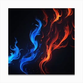blue ;red fire Canvas Print