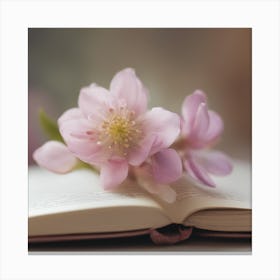 A Close Up Of A Delicate Book Bud Just Beginning To Bloom, With Soft Petals And Hints Of Vibrant Col Canvas Print