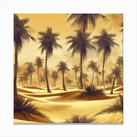 Desert Palm Trees Canvas Print