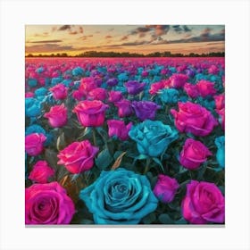 Roses At Sunset 4 Canvas Print