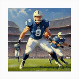 The Gridiron Warrior Football Player in Action Canvas Print