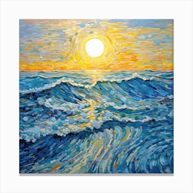 Sunset Over The Ocean 9 Canvas Print