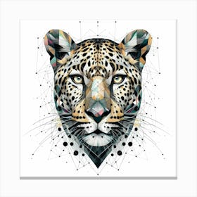 Cheetah Head - Abstract Line Art Illustration 82 Canvas Print