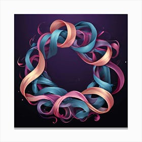 Vector Decorative Ornamental Ribbon Bow Curled Twisted Elegant Delicate Stylish Adorned F (4) Canvas Print