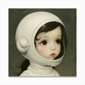 Girl In Space 4 Canvas Print