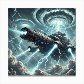 Aether Vortex Battleship Storm Cannons Canvas Print