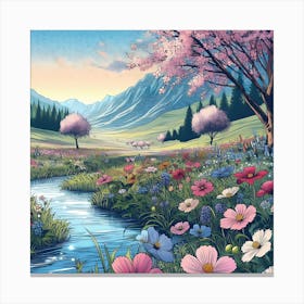 Serene And Peaceful Meadow 6 Canvas Print