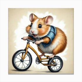 Hamster On A Bike 1 Canvas Print