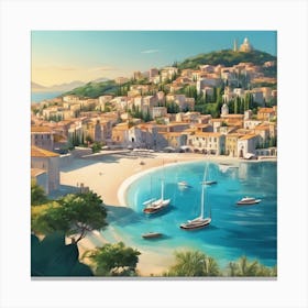 Of A Seaside Town Canvas Print