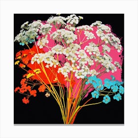 Andy Warhol Style Pop Art Flowers Gypsophila Babys Breath 1 Square Canvas Print