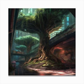 Tree In The City Canvas Print