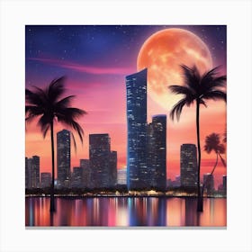 Miami Skyline Canvas Print