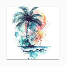 Palm Tree On The Beach 5 Canvas Print