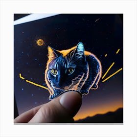 Cat Colored Sky (1) Canvas Print