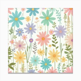 Seamless Pattern With Flowers Canvas Print