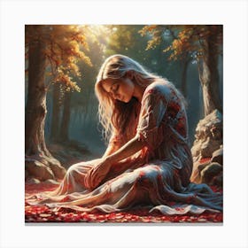 Girl In The Forest 7 Canvas Print