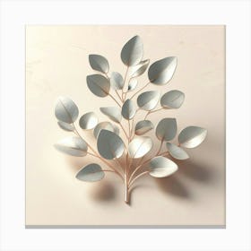 Silver eucalyptus branch, Vector art Canvas Print