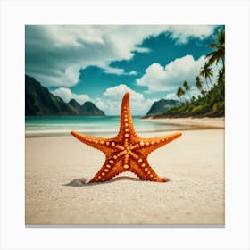 Starfish On The Beach 3 Canvas Print