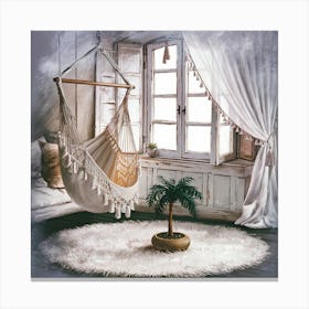 Hammock In A Room Canvas Print