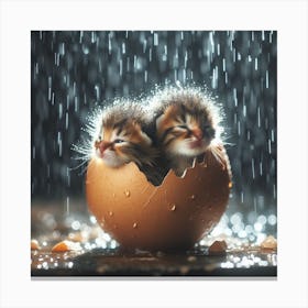 Kittens In The Rain Canvas Print