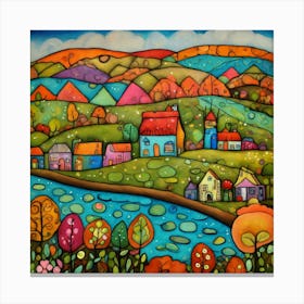Colorful Village 1 Canvas Print