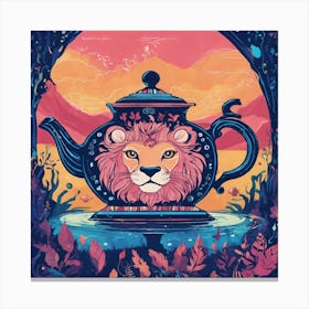 Illustrate A Talking Teapot With Eyes And Mouth Canvas Print