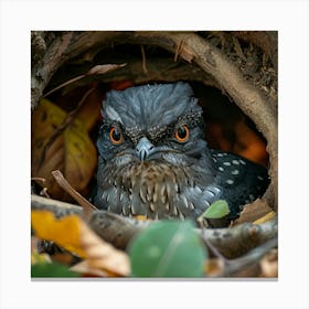 Owl In A Nest Canvas Print