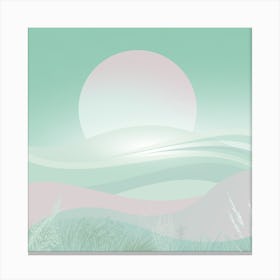 Pastel, relax, green field, bedroom Canvas Print