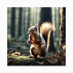 Squirrel In The Forest 240 Canvas Print