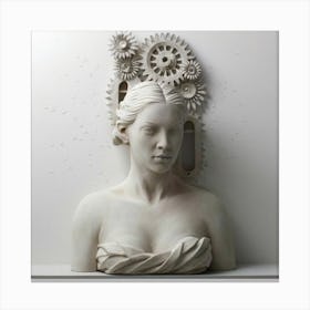 Woman With Gears 2 Canvas Print