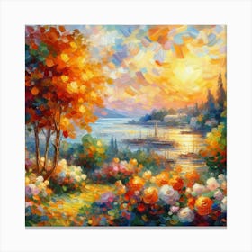 Sunset By The Lake 1 Canvas Print