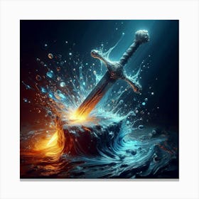 Sword In Water Canvas Print