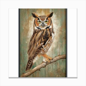 Majestic Owl Perch Print Art Canvas Print