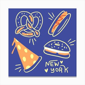New York Foods Square Canvas Print