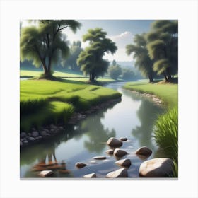 River In The Grass 6 Canvas Print