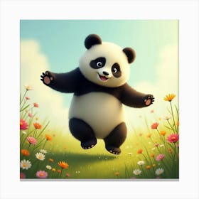 Flux Dev A Playful Giant Panda With Soft Fluffy Fur And Distin 3 Canvas Print