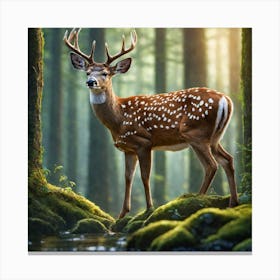 Deer In The Forest 88 Canvas Print