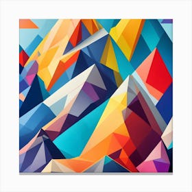 Abstract Colourful Geometric Mountains Canvas Print