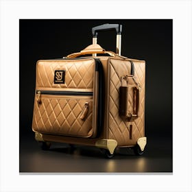 Gold Suitcase 9 Canvas Print