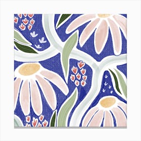 The Blue Meadow Square Canvas Print