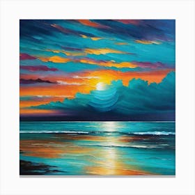 Sunset At The Beach 757 Canvas Print