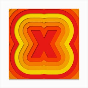 X Paper Alphabet  Canvas Print