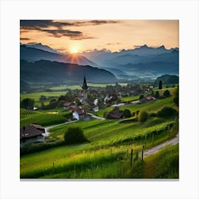 Tour Tourism Europa Field Small Town Community Village Agriculture Idylli Traditional Tranq (4) Canvas Print