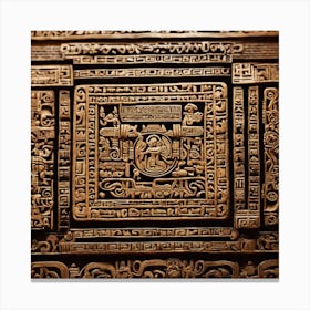 Mayan Hieroglyphs Canvas Print