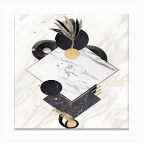 Black And Gold Abstract Painting Canvas Print