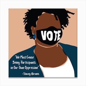 Stacey Abrams Square Canvas Print