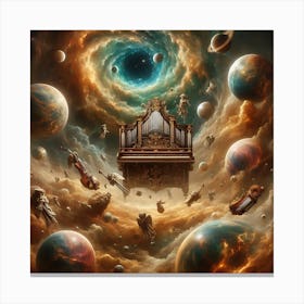 Piano In Space 1 Canvas Print