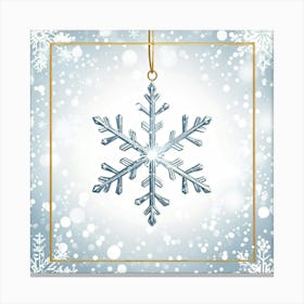 Abstract Illustration Of A Glistening Snowflake Ornament White With Hints Of Silver And Gold Suspe (4) Canvas Print