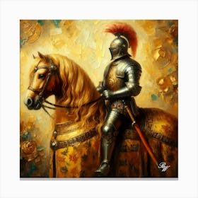 Golden Knight On A Golden Steed 3 Copy Canvas Print