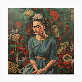 Frida Kahlo and Mental Health Issues Portait Canvas Print